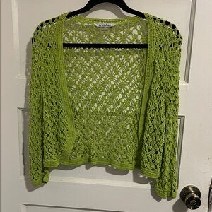 Peter Nygard Whimsical Vibrant Green Knit Cardigan